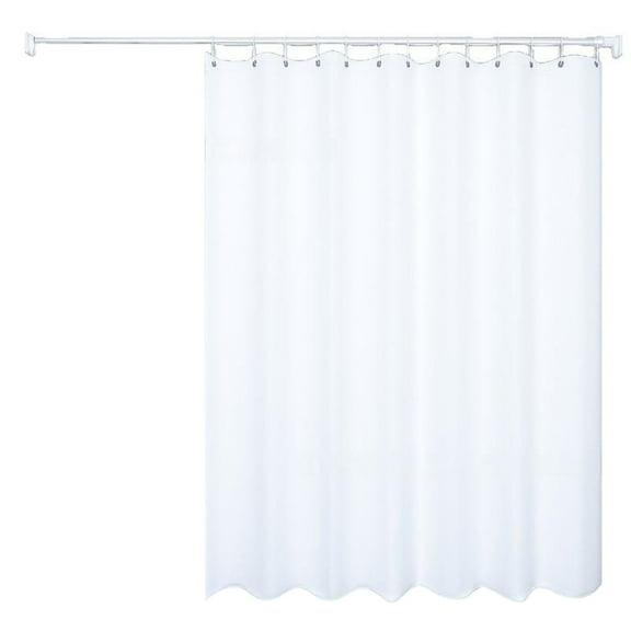 Lightweight PEVA Bath Curtain Liner - White, Easy Installation, Wipe Clean, With