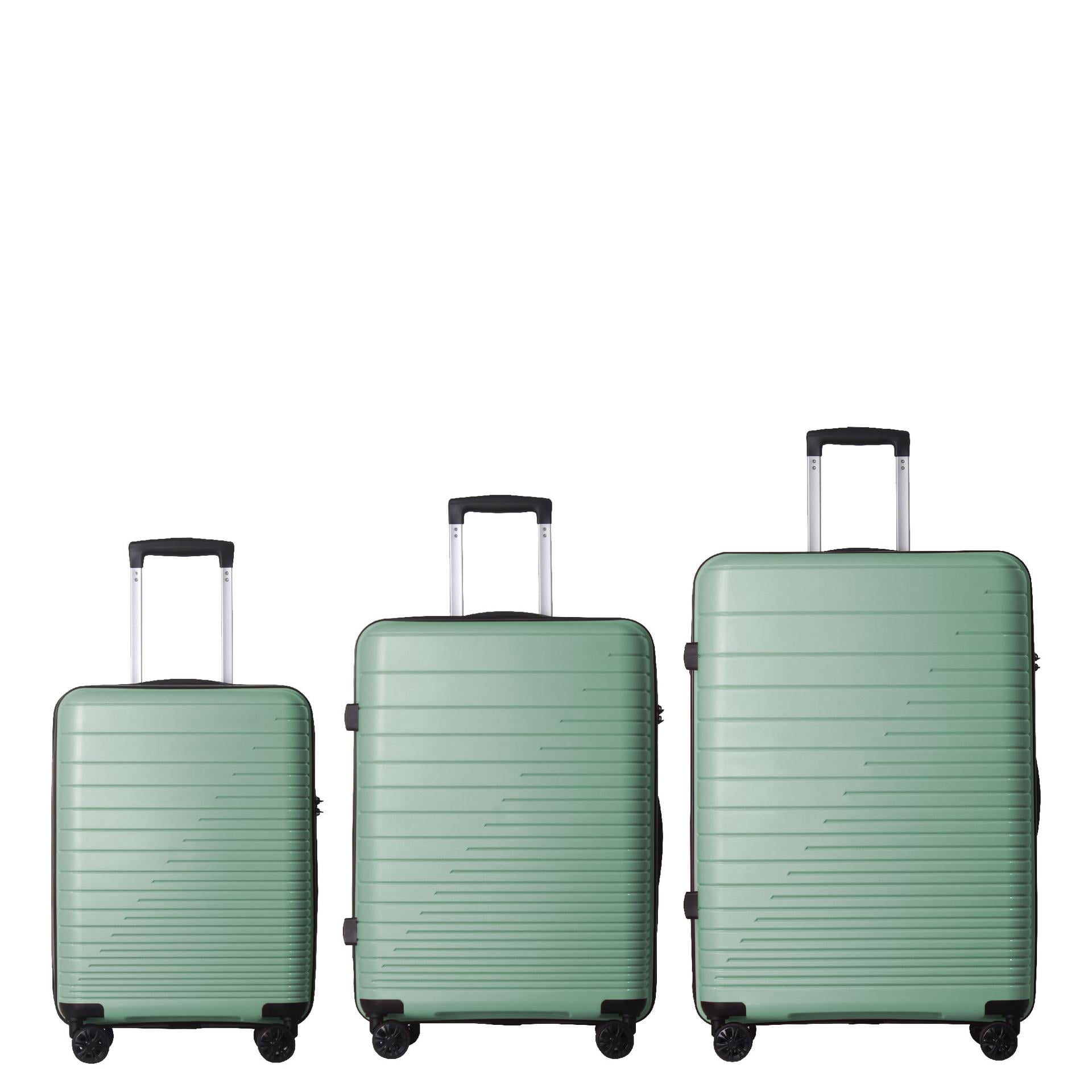 Lightweight PP Hardshell Luggage Set of 3 with 20" 24" 28", Modern Suitcase with 3-Step Push Botton Handle & TSA Lock
