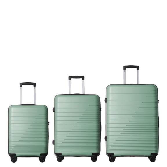 Lightweight PP Hardshell Luggage Set of 3 with 20" 24" 28", Modern Suitcase with 3-Step Push Botton Handle & TSA Lock
