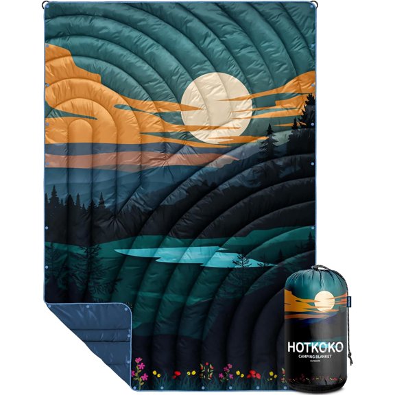 Lightweight Packable Camping Blanket 52x75 Inches Color:Dusk Pool