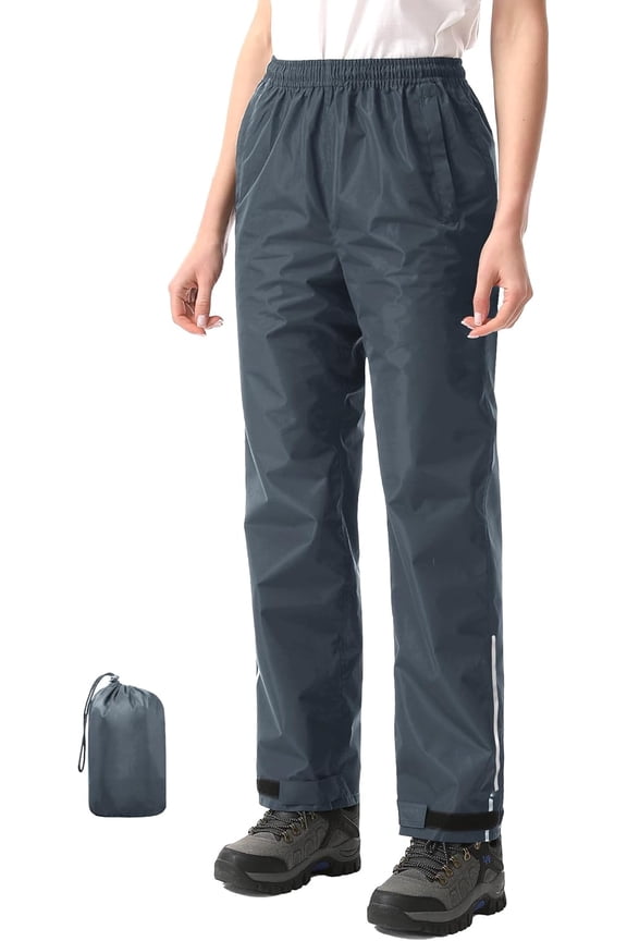 Lightweight Packable Rain Pants for Women, Windproof Waterproof Over Pants for Hiking, Golf, Fishing & Camping