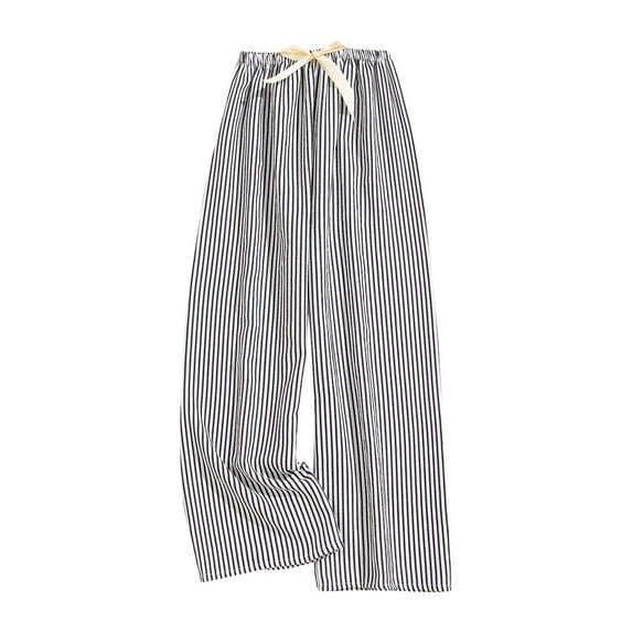 Lightweight Pants Women New Loose Striped Pajama Pants for Women Fall Comfy Sleep Bottoms Drawstring Casual Wide Leg Lounge Trousers White One Size