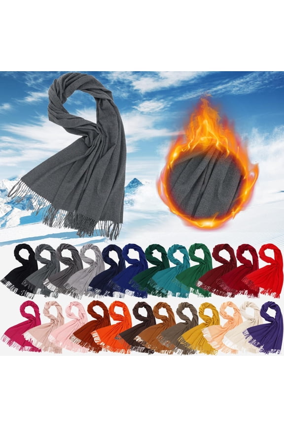 Lightweight Pashmina Style Shawl Wrap Soft Feel Wool Blend Scarf for Women