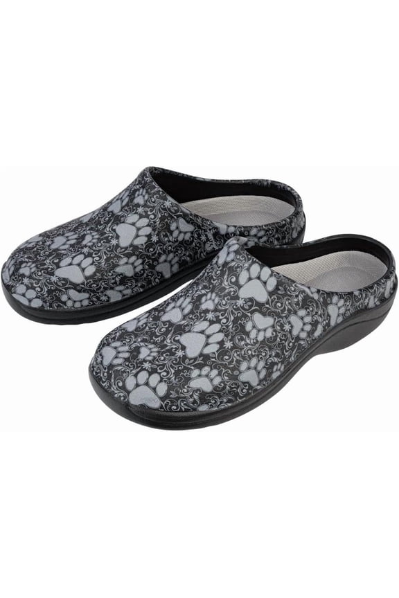 Lightweight Paw Print Garden Clogs Comfortable & Breathable Slip-On Shoes for Gardening
