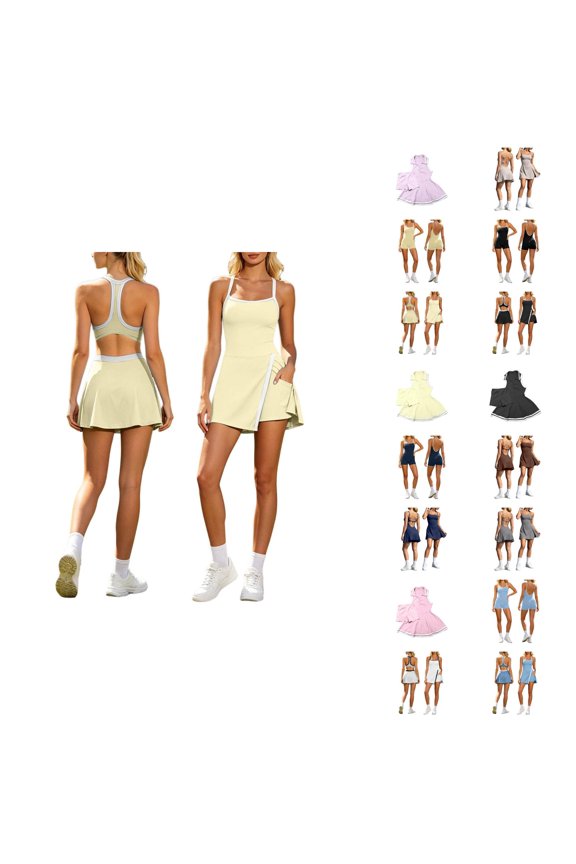 Lightweight Performance Yoga Dress For – Breathable Mesh Inset Casual Workout Skimpy Length Knit