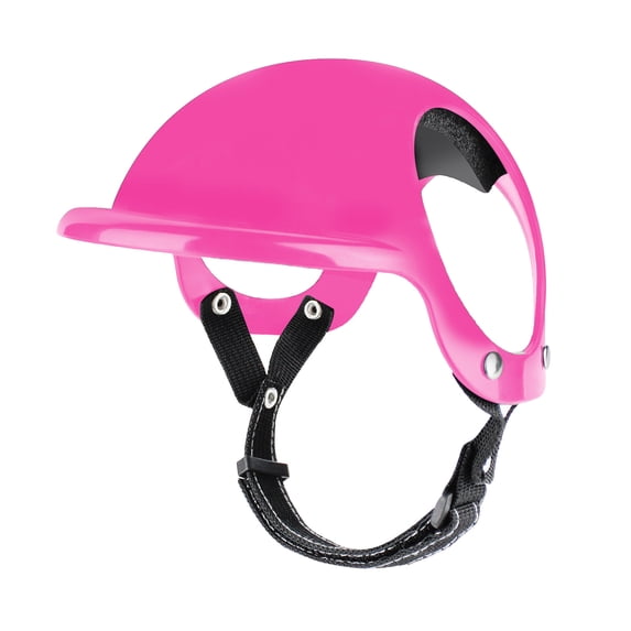 Lightweight Pet Protective Breathable Foam Padded Headgear Adjustable Ear Cutout Safety Head Cover for Extra Small Dog Cat Riding Training Outdoor Walks Hot Pink - M