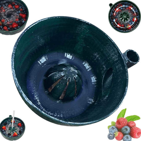 Lightweight Plastic Fruit Washing Bowl, Vortex Vegetable Rinser Washer with Built-In Drain Spout, Center Elevated Cone Design for Full Circulation Produce Cleaning