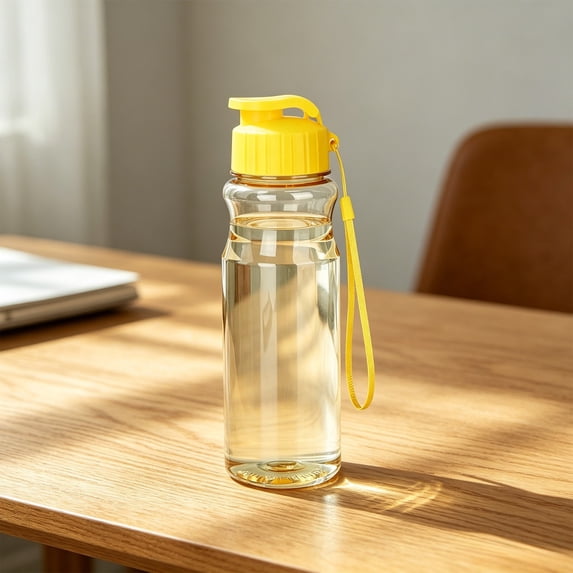 Lightweight Plastic Water Bottle With Leakproof Spout Lid and Carry Strap for Running Gym and Everyday Hydration