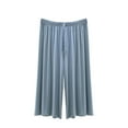 thumbnail image 1 of Lightweight Pleated Flowy Pajama Pants for Women Straight Wide Leg Casual Capris 2025 Summer Cozy Lounge Trousers, 1 of 5