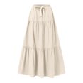 thumbnail image 1 of Lightweight Pleated Maxi Skirt with High Waist and Elegant Bows Design Comfortable Waistband Skirt for Women and Girls, 1 of 8