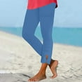 thumbnail image 1 of Lightweight Plus Size Yoga Pants for Women Solid Color Capris Breathable Quick Dry Leggings for Gym Training Yoga Pilates Summer Beach Fashion Casual Wear S-3XL, 1 of 5