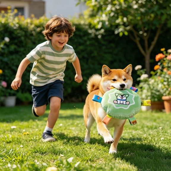 Lightweight Plush Cartoon Pattern Dog Flying Disc Soft Floppy Frisbee Outdoor Backyard Interactive Fetch Training Toy Small Medium Breed Pet Play Accessory