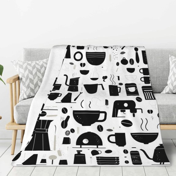 Lightweight Plush Fuzzy Cozy Soft Blankets Coffee Life Warm Plush Fluffy For Blanket Teen Girls Women Couch Bed Sofa Chair Men Boys Gift 40"X30"