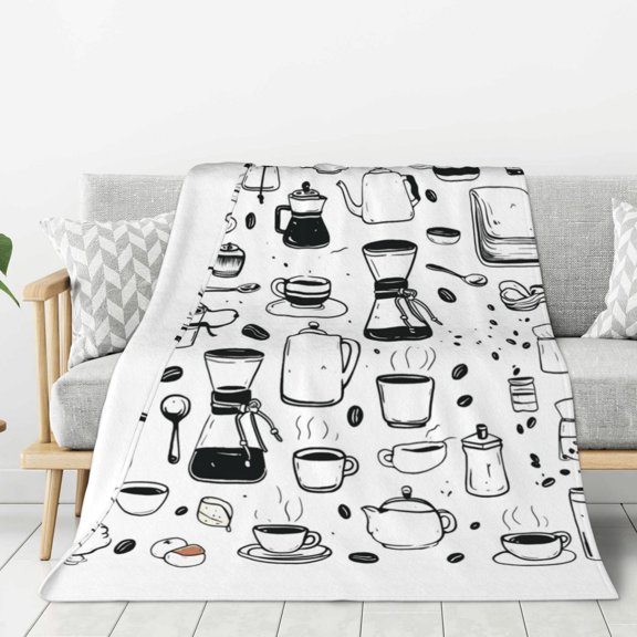 Lightweight Plush Fuzzy Cozy Soft Blankets Drip Coffee Maker Pattern Warm Plush Fluffy For Blanket Teen Girls Women Couch Bed Sofa Chair Men Boys Gift 40"X30"