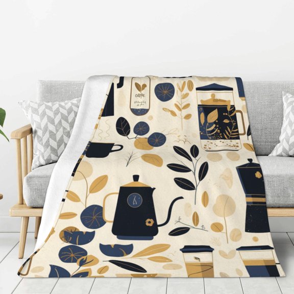 Lightweight Plush Fuzzy Cozy Soft Blankets Drip Coffee Maker Pattern Warm Plush Fluffy For Blanket Teen Girls Women Couch Bed Sofa Chair Men Boys Gift 40"X30"