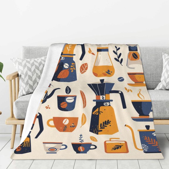 Lightweight Plush Fuzzy Cozy Soft Blankets Drip Coffee Maker Pattern Warm Plush Fluffy For Blanket Teen Girls Women Couch Bed Sofa Chair Men Boys Gift 40"X30"