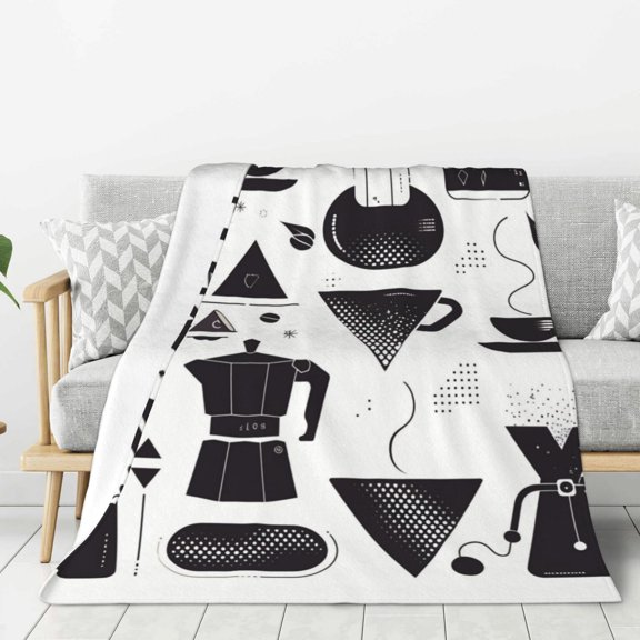 Lightweight Plush Fuzzy Cozy Soft Blankets Drip Coffee Maker Pattern Warm Plush Fluffy For Blanket Teen Girls Women Couch Bed Sofa Chair Men Boys Gift 40"X30"