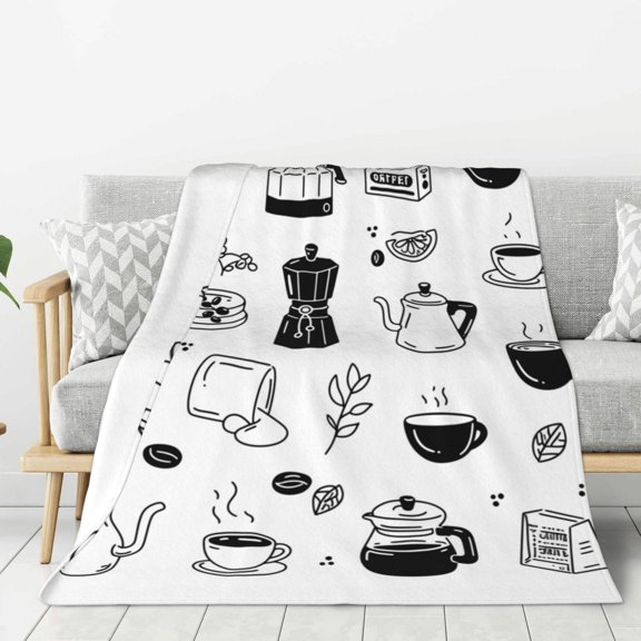 Lightweight Plush Fuzzy Cozy Soft Blankets Drip Coffee Maker Pattern Warm Plush Fluffy For Blanket Teen Girls Women Couch Bed Sofa Chair Men Boys Gift 40"X30"