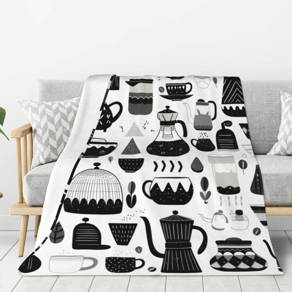 Lightweight Plush Fuzzy Cozy Soft Blankets Drip Coffee Maker Pattern Warm Plush Fluffy For Blanket Teen Girls Women Couch Bed Sofa Chair Men Boys Gift 40"X30"