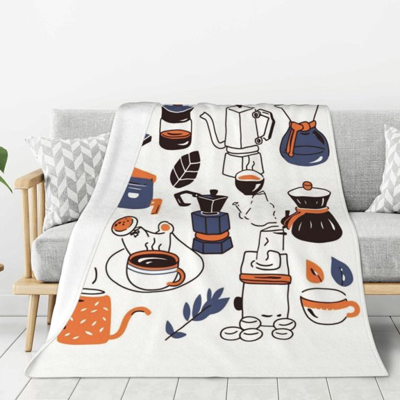 Lightweight Plush Fuzzy Cozy Soft Blankets Drip Coffee Maker Pattern Warm Plush Fluffy For Blanket Teen Girls Women Couch Bed Sofa Chair Men Boys Gift 40"X30"