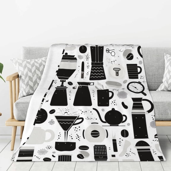 Lightweight Plush Fuzzy Cozy Soft Blankets Drip Coffee Maker Pattern Warm Plush Fluffy For Blanket Teen Girls Women Couch Bed Sofa Chair Men Boys Gift 40"X30"