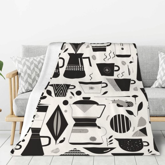 Lightweight Plush Fuzzy Cozy Soft Blankets Drip Coffee Maker Pattern Warm Plush Fluffy For Blanket Teen Girls Women Couch Bed Sofa Chair Men Boys Gift 40"X30"