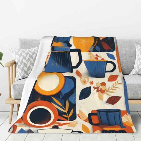 Lightweight Plush Fuzzy Cozy Soft Blankets Drip Coffee Maker Pattern Warm Plush Fluffy For Blanket Teen Girls Women Couch Bed Sofa Chair Men Boys Gift 80"X60"