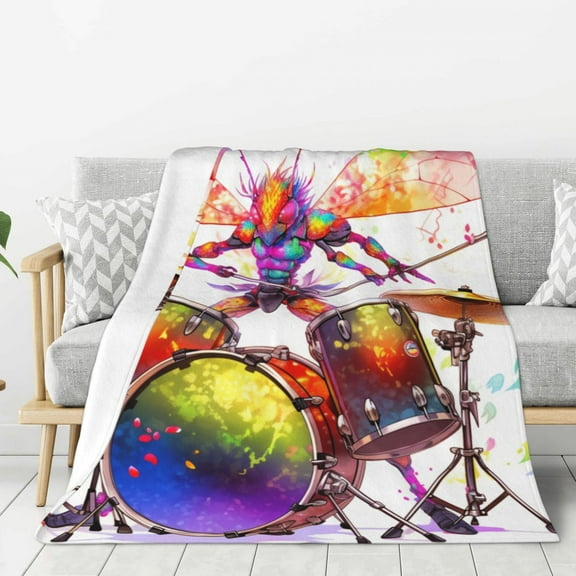 Lightweight Plush Fuzzy Cozy Soft Blankets Drum Ant (3) Warm Plush Fluffy For Blanket Teen Girls Women Couch Bed Sofa Chair Men Boys Gift 40"X30"