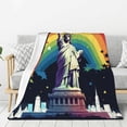 thumbnail image 1 of Lightweight Plush Fuzzy Cozy Soft Blankets Statue Of Liberty Pride Warm Plush Fluffy For Blanket Teen Girls Women Couch Bed Sofa Chair Men Boys Gift 60"X50", 1 of 5