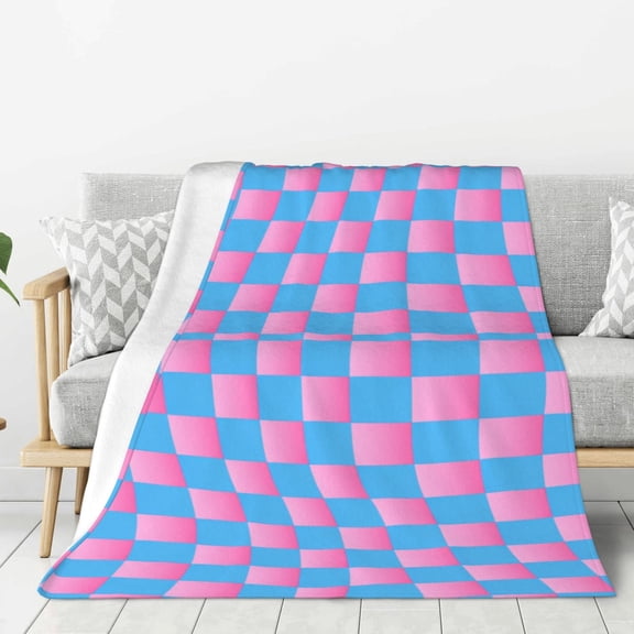 Lightweight Plush Fuzzy Cozy Soft Blankets Twisted Checkerboard Warm Plush Fluffy For Blanket Teen Girls Women Couch Bed Sofa Chair Men Boys Gift 50"X40"