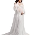 thumbnail image 1 of Lightweight Polyester Maternity Long Dress for Comfortable Pregnancy Photo Shoots Feature Stretchy Breathable Fabric, 1 of 8