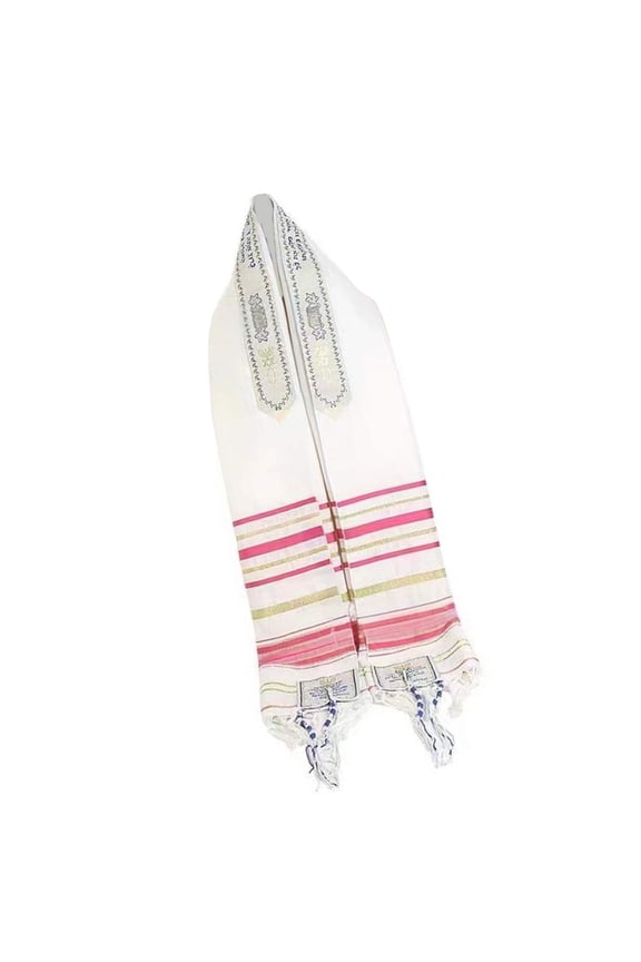 Lightweight Polyester Tallit Scarf With Tassels For Daily Prayers & Festivals Breathable Judaica Design