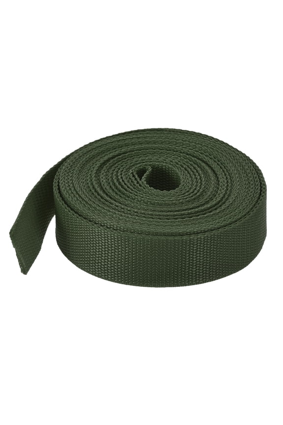 Lightweight Polypropylene Webbing Strap 0.8" 10 Yard Backpack Army Green for Luggage Cargo Straps