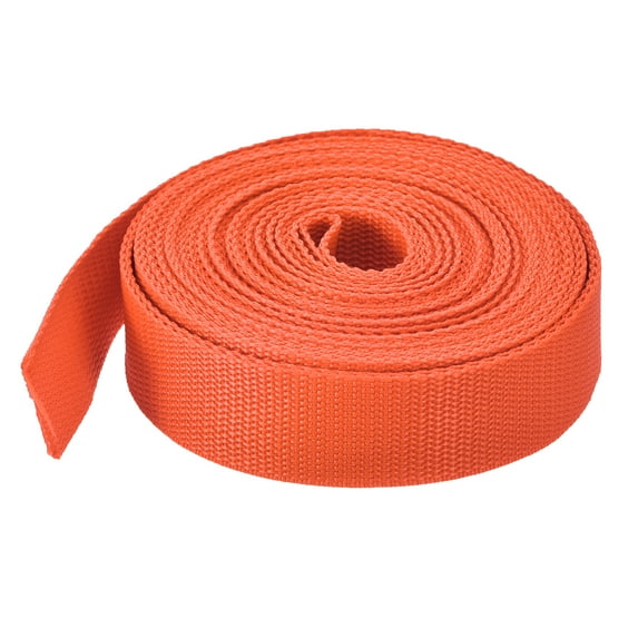 Lightweight Polypropylene Webbing Strap 0.8" 10 Yard Backpack Orange for Luggage Cargo Straps
