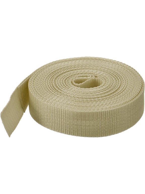 Lightweight Polypropylene Webbing Strap 0.8" 10 Yard Backpack Strapping Band Light Khaki for Outdoor Luggage Cargo Straps 0.8 inch