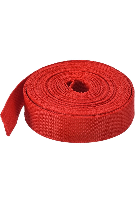 Lightweight Polypropylene Webbing Strap 0.8" 10 Yard Backpack Strapping Band Red for Outdoor Luggage Cargo Straps 0.8 inch