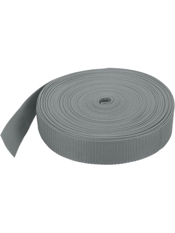 Lightweight Polypropylene Webbing Strap 1 1/2" 25 Yard Backpack Strapping Band Grey for Outdoor Luggage Cargo Straps 1/2 inch x yard