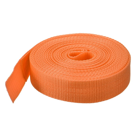 Lightweight Polypropylene Webbing Strap 1 1/4" 10 Yard Backpack Light Orange for Luggage Cargo Straps