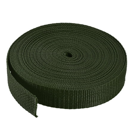 Uxcell Polypropylene Webbing Strap 1" 10 Yards Army Green Strapping Band