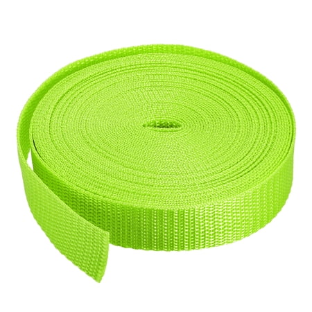 Uxcell Polypropylene Webbing Strap 1" 10 Yards Fluorescent Green Strapping Band