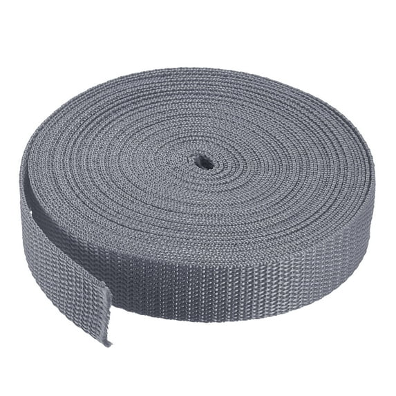 Lightweight Polypropylene Webbing Strap 1" 10 Yards Grey Strapping Band for Outdoor