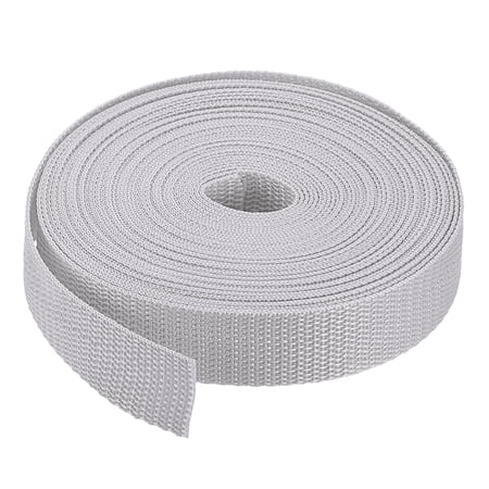 Uxcell Polypropylene Webbing Strap 1" 10 Yards Light Grey Strapping Band