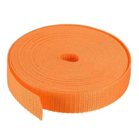 Uxcell Polypropylene Webbing Strap 1" 10 Yards Light Orange Strapping Band