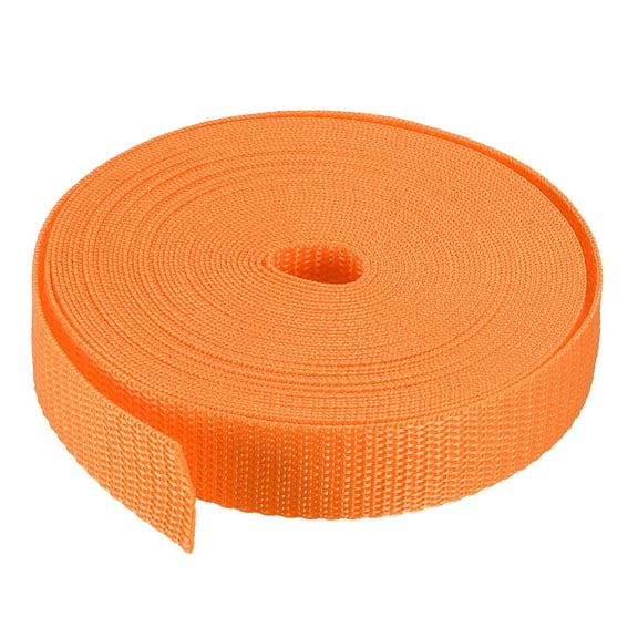 Uxcell Polypropylene Webbing Strap 1" 10 Yards Light Orange Strapping Band