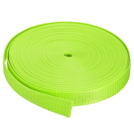 Lightweight Polypropylene Webbing Strap 1" 25 Yards Fluorescent Green Strapping Band for Outdoor