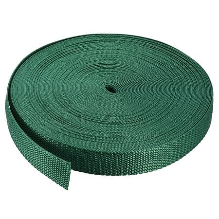 Lightweight Polypropylene Webbing Strap 1" 25 Yards Grass Green Strapping Band for Outdoor