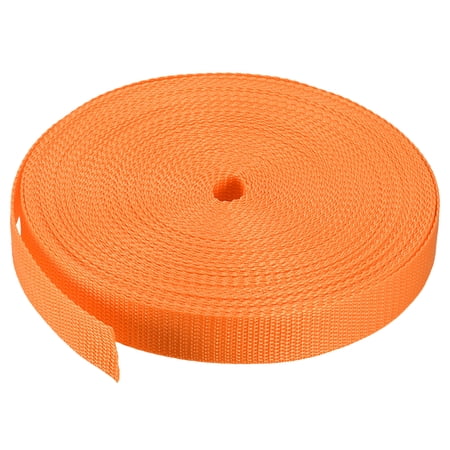 Lightweight Polypropylene Webbing Strap 1" 25 Yards Light Orange Strapping Band for Outdoor
