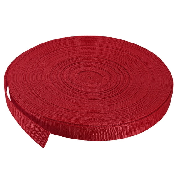 Lightweight Polypropylene Webbing Strap 1" 50 Yards Dark Red Strapping Band for Outdoor