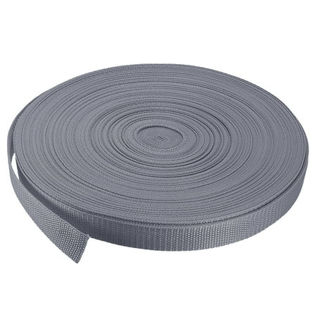 Lightweight Polypropylene Webbing Strap 1" 50 Yards Grey Strapping Band for Outdoor