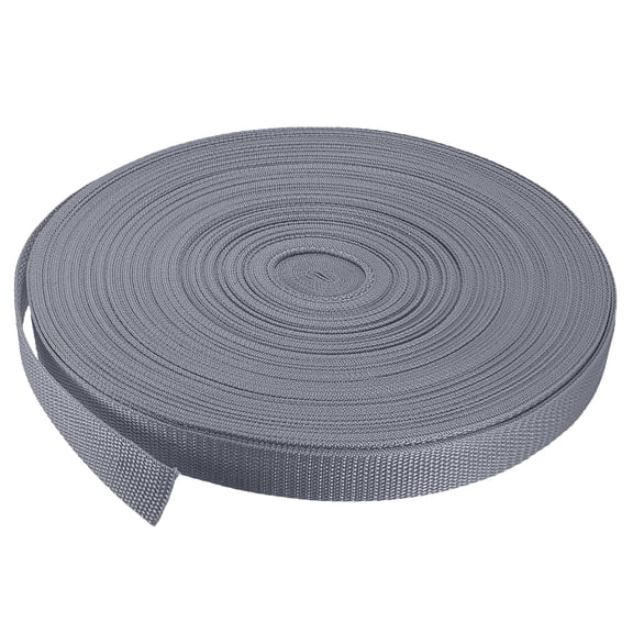 Lightweight Polypropylene Webbing Strap 1" 50 Yards Grey Strapping Band for Outdoor